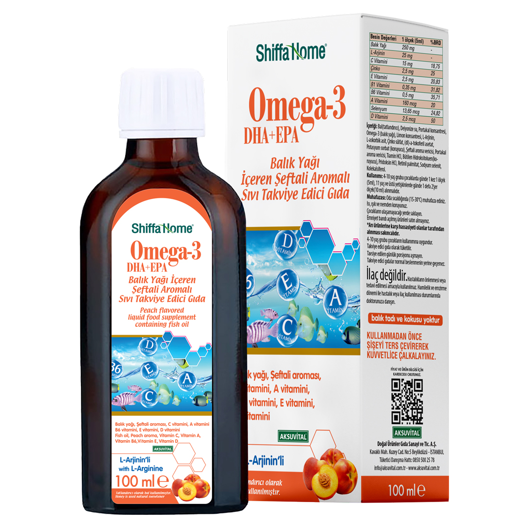 Omega-3 EPA+DHA Balık Yağı Şeftali Aromalı